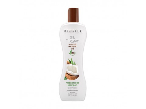 BIOSILK drėkinamasis šampūnas su organišku kokosų aliejumi, 355ml